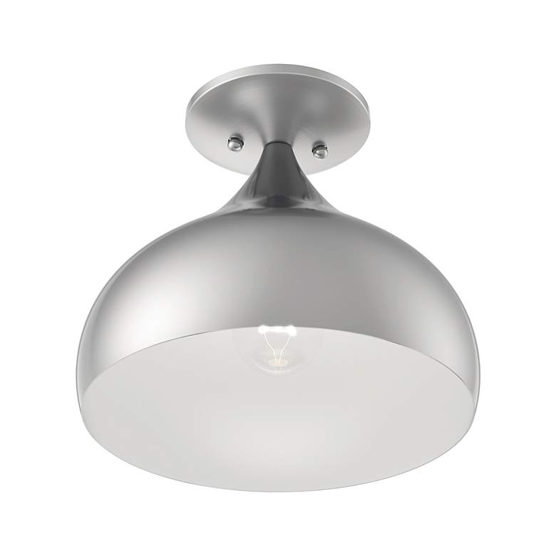 Image 5 Amador 1 Light Brushed Nickel Semi-Flush more views