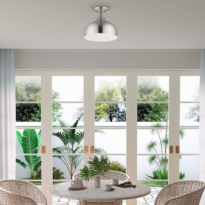 Image 7 Amador 1 Light Brushed Nickel Semi-Flush more views