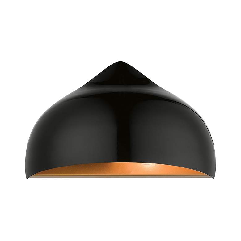 Image 5 Amador 1 Light Shiny Black Wall Sconce more views