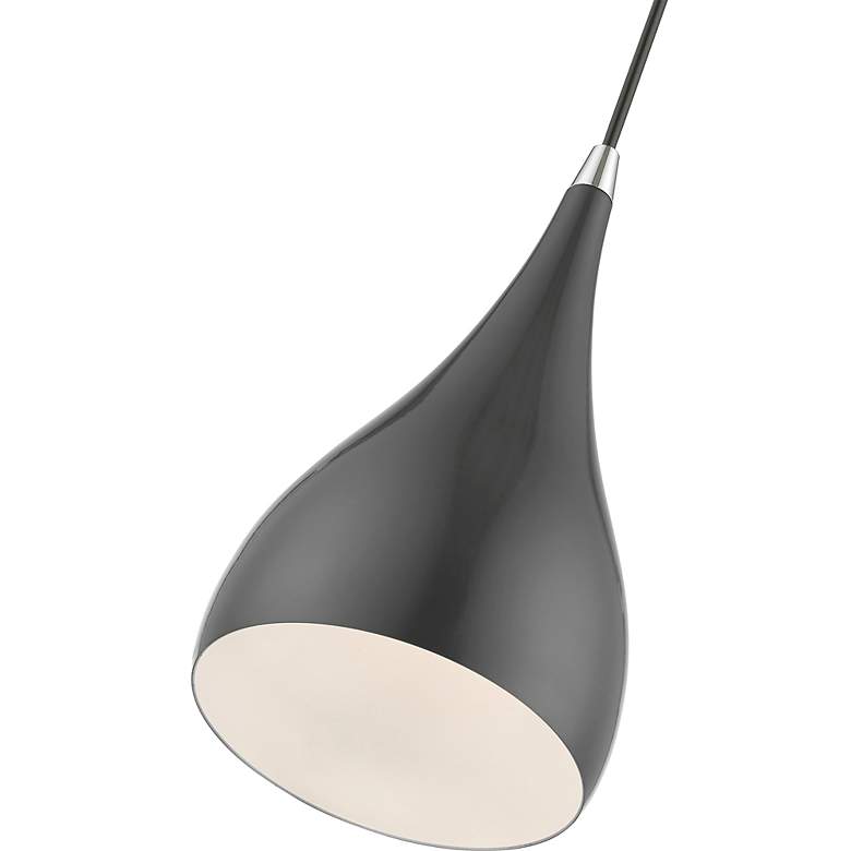 Image 6 Amador 1 Light Shiny Dark Gray with Polished Chrome Accents Mini Pendant more views