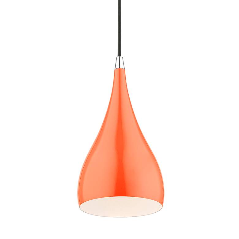 Image 5 Amador 1 Light Shiny Orange with Polished Chrome Accents Mini Pendant more views