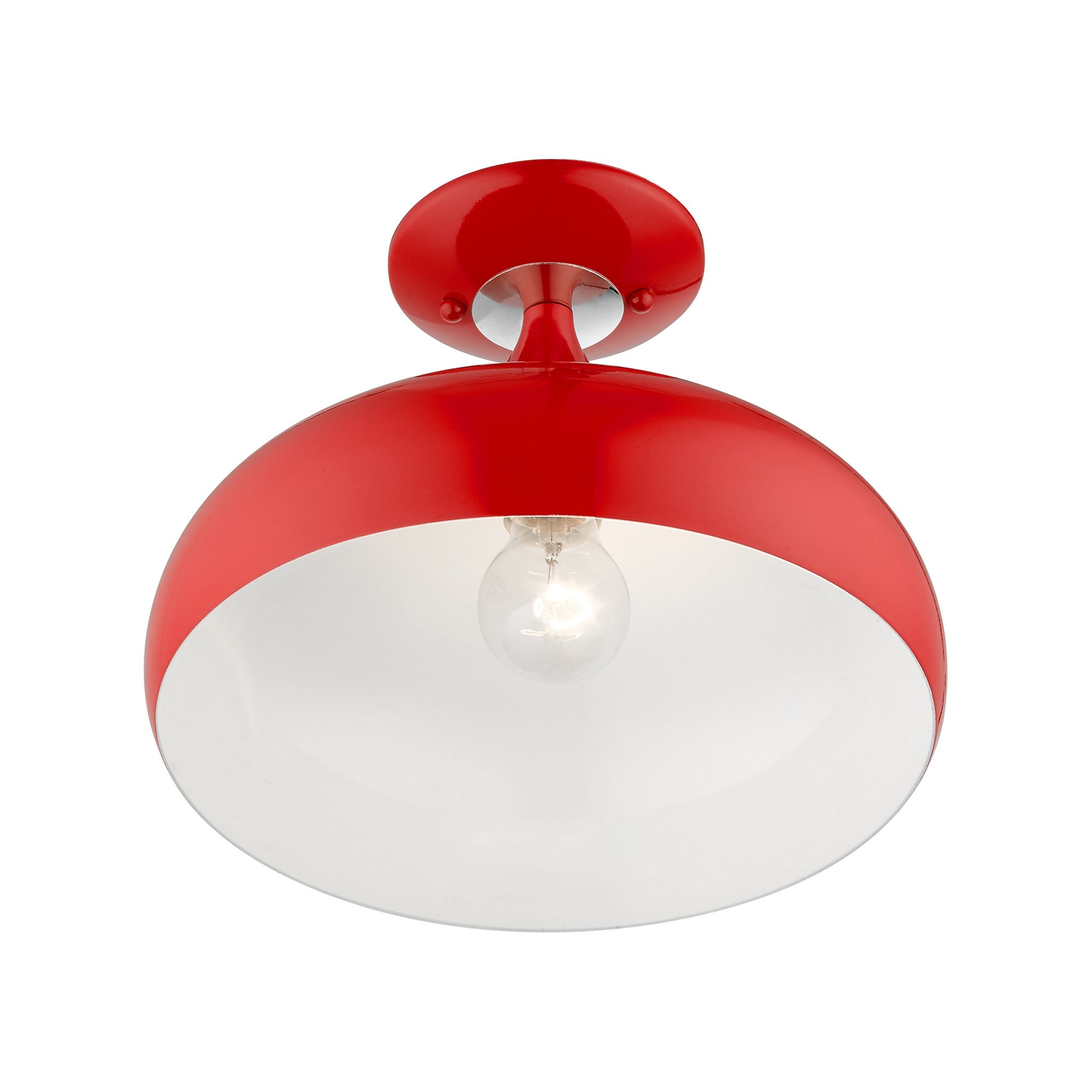 Amador 1 Light Shiny Red Semi-Flush Mount