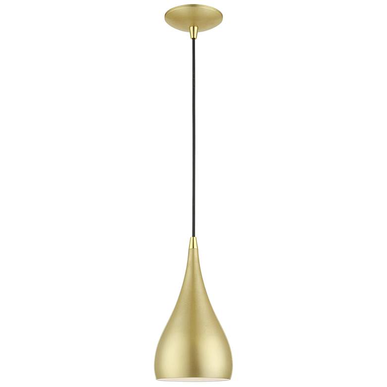 Image 1 Amador 1 Light Soft Gold with Polished Brass Accents Mini Pendant