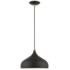 Amador 1 Light Textured Black with Antique Brass Accents Pendant