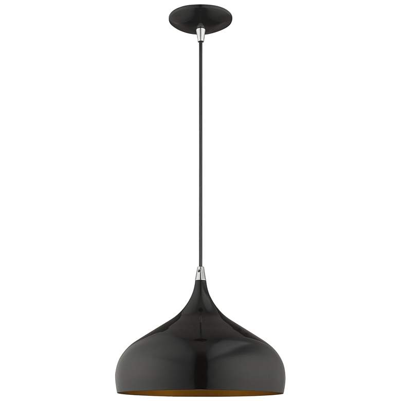 Image 5 Amador 11 3/4" Wide Shiny Black Mini Pendant Light more views