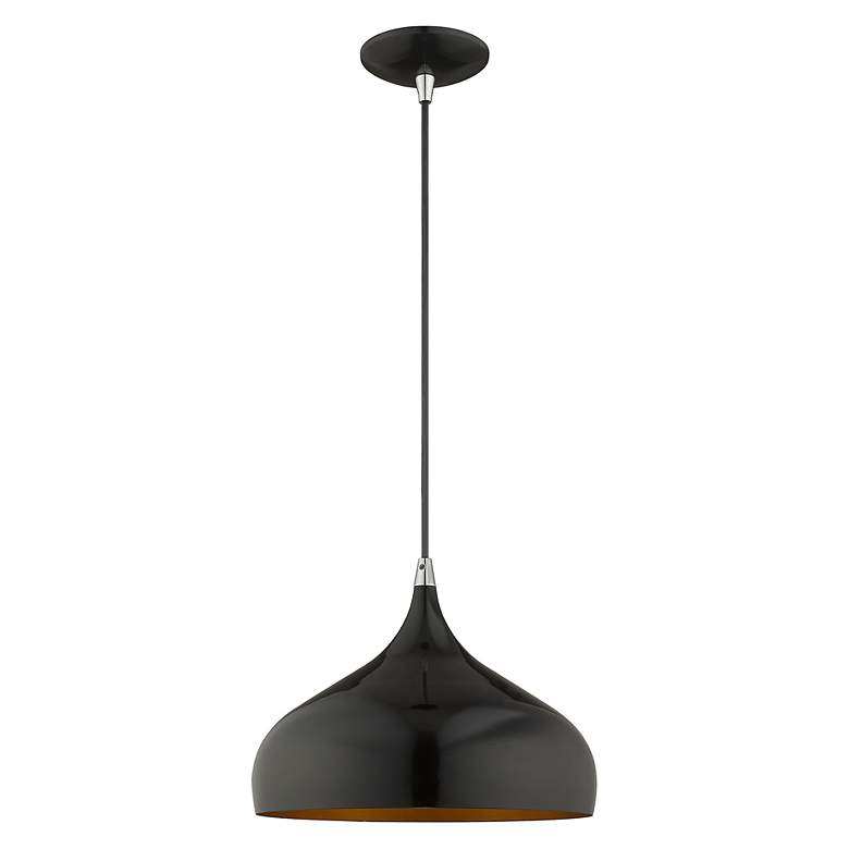 Image 7 Amador 11 3/4" Wide Shiny Black Mini Pendant Light more views