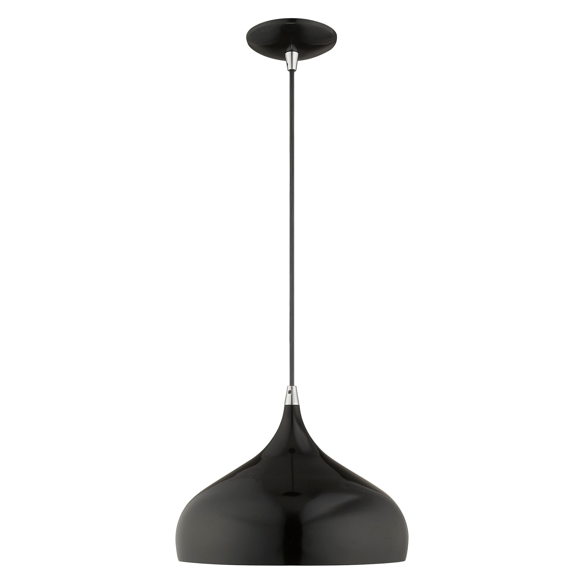 Amador 11 3/4" Wide Shiny Black Mini Pendant Light in scene