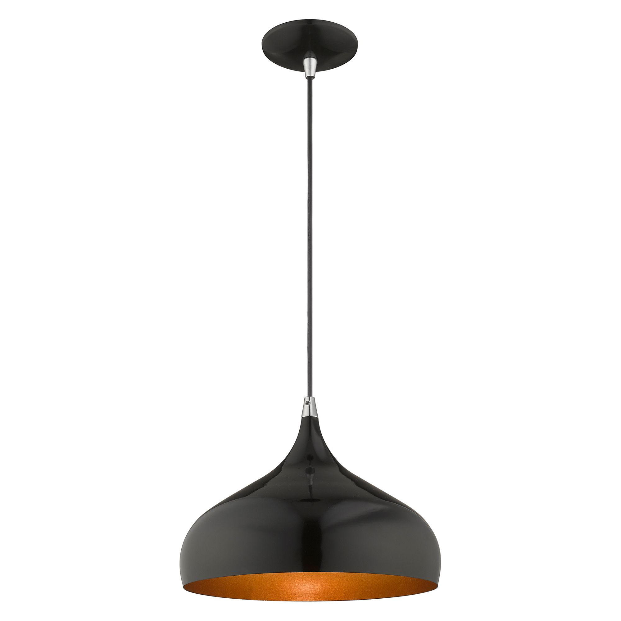 Amador 11 3/4" Wide Shiny Black Mini Pendant Light in scene