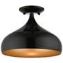 3_Amador 11 3/4" Wide Shiny Black Teardrop Ceiling Light
