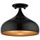 Amador 11 3/4" Wide Shiny Black Teardrop Ceiling Light