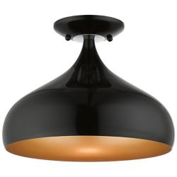 Amador 11 3/4" Wide Shiny Black Teardrop Ceiling Light