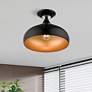 2_Amador 11 3/4" Wide Shiny Black Teardrop Ceiling Light