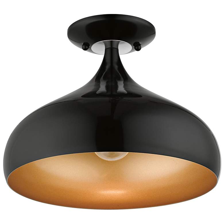 Image 6 Amador 11 3/4" Wide Shiny Black Teardrop Ceiling Light more views