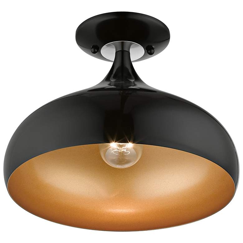 Image 7 Amador 11 3/4" Wide Shiny Black Teardrop Ceiling Light more views