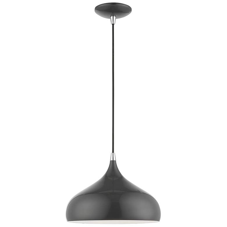 Image 2 Amador 11 3/4" Wide Shiny Dark Gray Mini Pendant