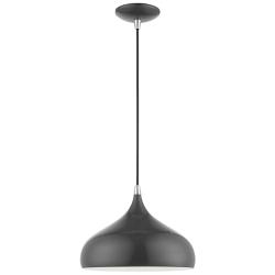 Amador 11 3/4" Wide Shiny Dark Gray Mini Pendant