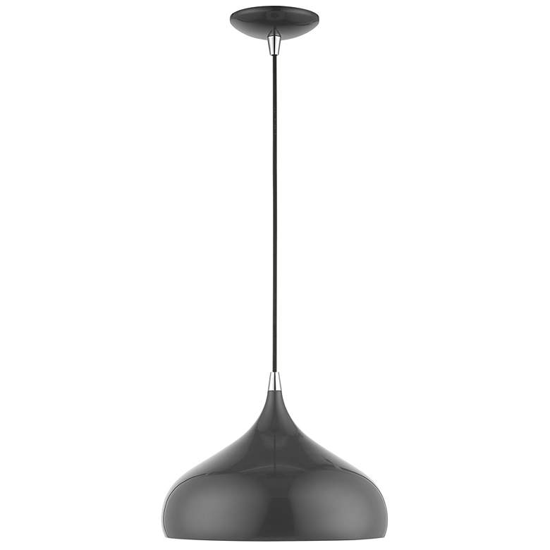 Image 3 Amador 11 3/4" Wide Shiny Dark Gray Mini Pendant more views