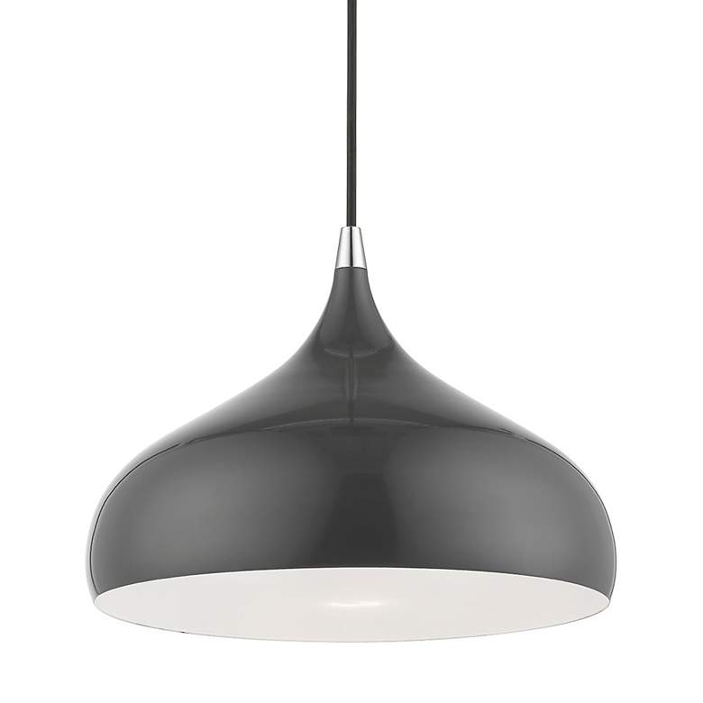 Image 4 Amador 11 3/4" Wide Shiny Dark Gray Mini Pendant more views