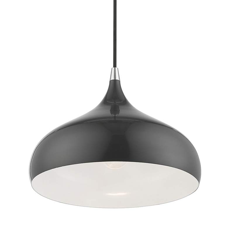 Image 5 Amador 11 3/4" Wide Shiny Dark Gray Mini Pendant more views