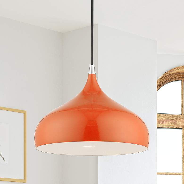 Image 2 Amador 11 3/4" Wide Shiny Orange Mini Pendant