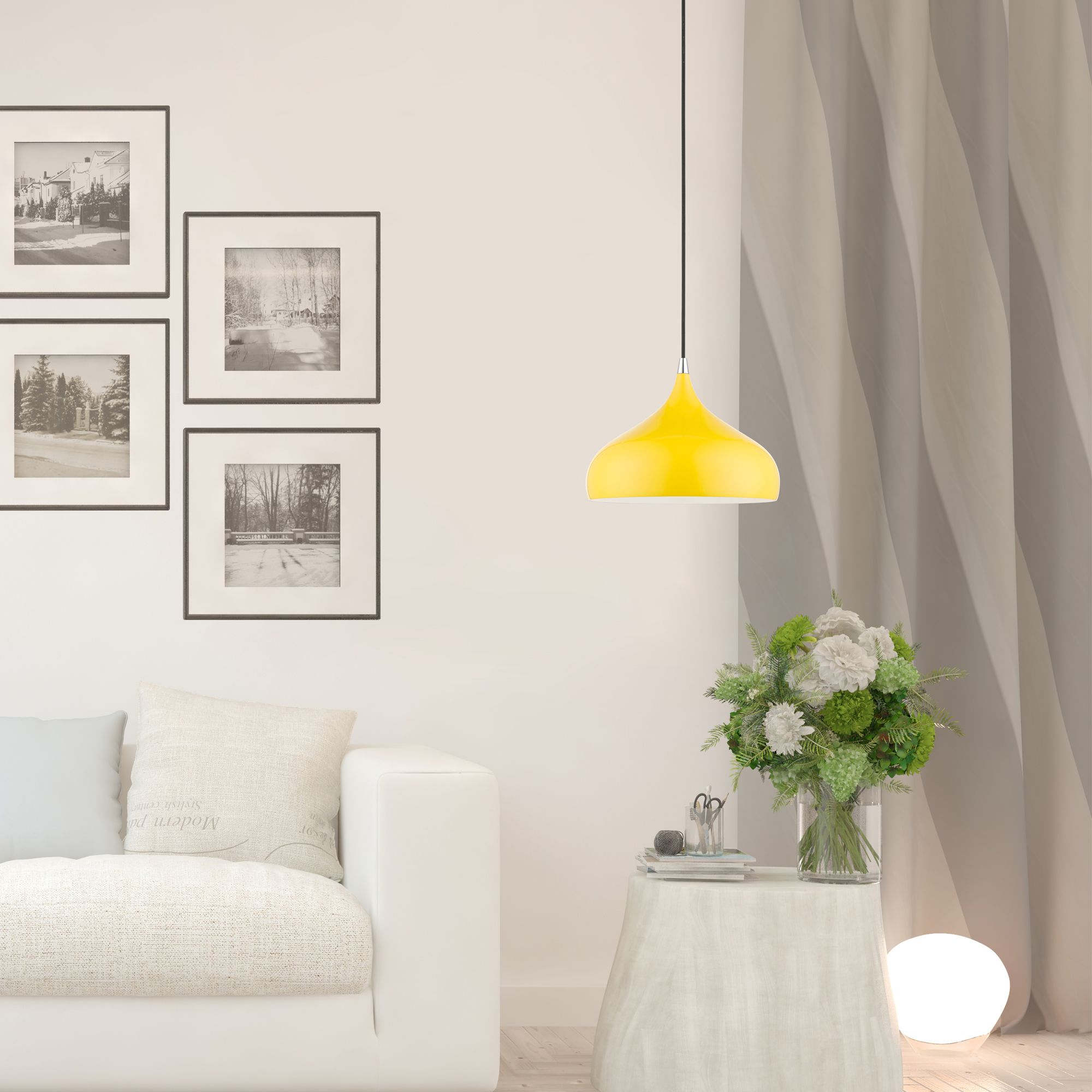 Amador 11 3/4" Wide Shiny Yellow Mini Pendant