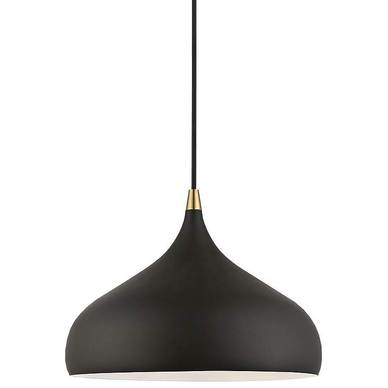 Image 3 Amador 11 3/4" Wide Textured Black Dome Mini Pendant