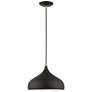3_Amador 11 3/4" Wide Textured Black Dome Mini Pendant