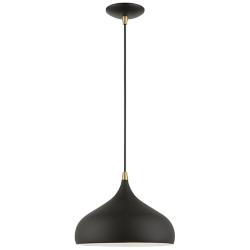 Amador 11 3/4" Wide Textured Black Dome Mini Pendant