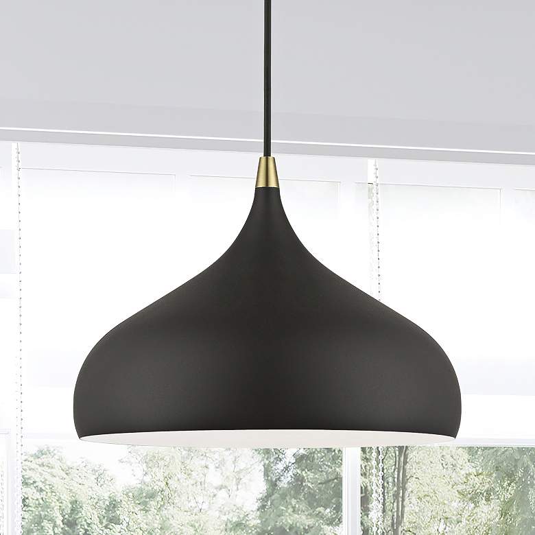 Image 2 Amador 11 3/4" Wide Textured Black Dome Mini Pendant