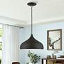 Amador 11 3/4" Wide Textured Black Dome Mini Pendant in scene