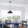 Amador 11 3/4" Wide Textured Black Dome Mini Pendant in scene