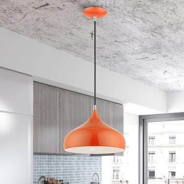 Amador 11 3/4" Wide Shiny Orange Mini Pendant