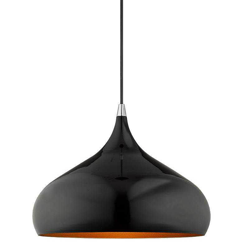 Image 3 Amador 13 3/4" Wide Shiny Black Pendant Light
