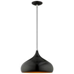 Amador 13 3/4" Wide Shiny Black Pendant Light