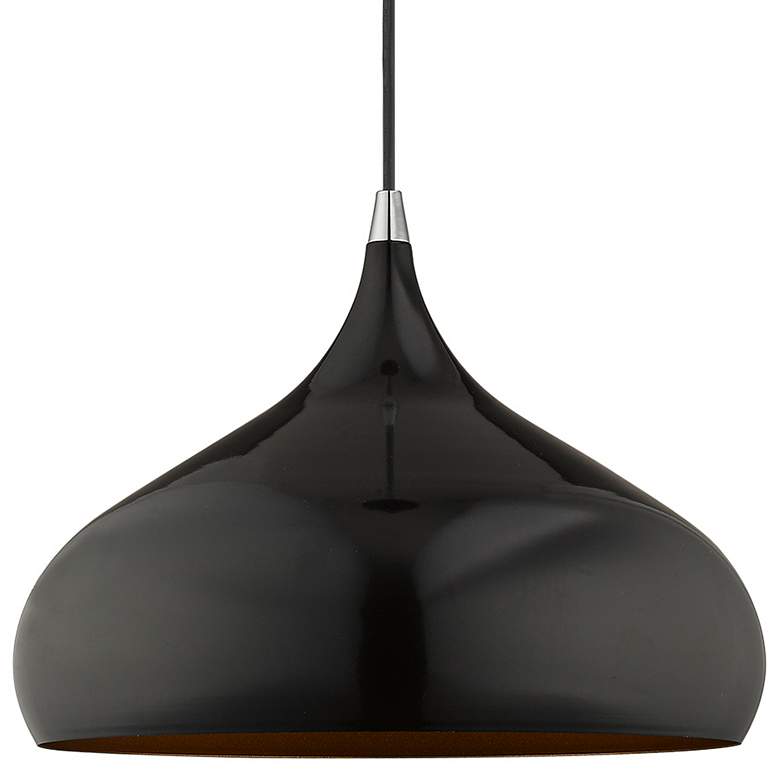 Image 4 Amador 13 3/4" Wide Shiny Black Pendant Light more views