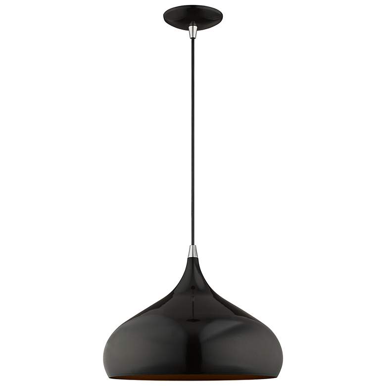 Image 5 Amador 13 3/4" Wide Shiny Black Pendant Light more views