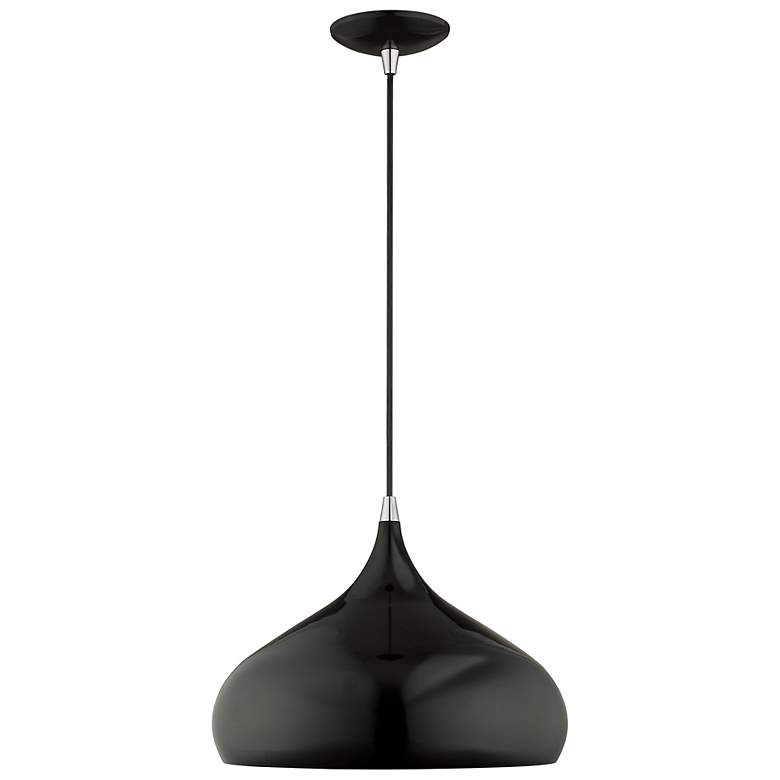 Image 6 Amador 13 3/4" Wide Shiny Black Pendant Light more views