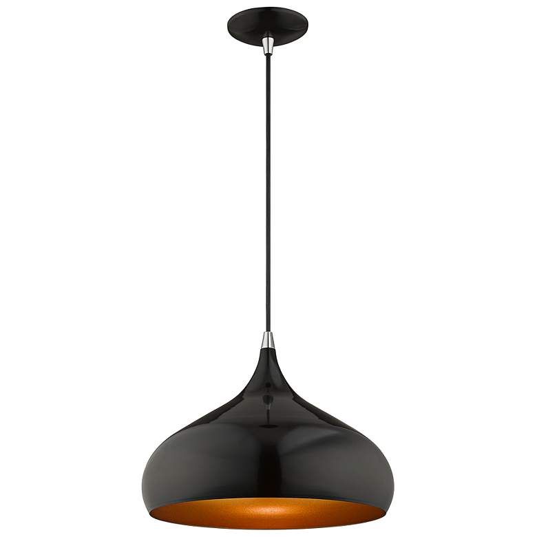 Image 7 Amador 13 3/4" Wide Shiny Black Pendant Light more views
