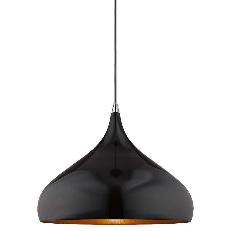 Image 2 Amador 15 3/4" Wide Shiny Black Mini Pendant