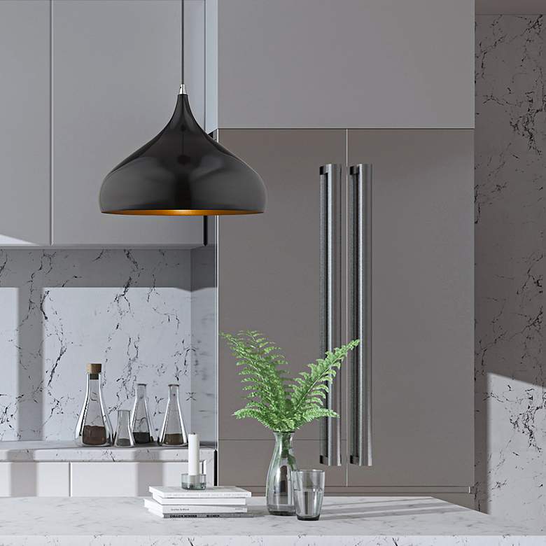 Image 7 Amador 15 3/4" Wide Shiny Black Mini Pendant more views