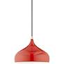 Amador 15 3/4" Wide Shiny Red Metal Pendant Light in scene