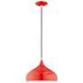 3_Amador 15 3/4" Wide Shiny Red Metal Pendant Light