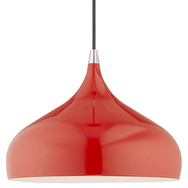 Image 4 Amador 15 3/4 inch Wide Shiny Red Metal Pendant Light more views