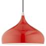 Amador 15 3/4" Wide Shiny Red Metal Pendant Light in scene