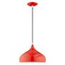 5_Amador 15 3/4" Wide Shiny Red Metal Pendant Light more views