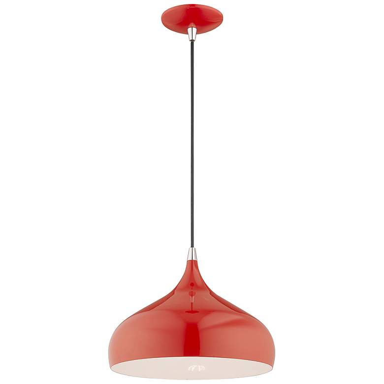 Image 6 Amador 15 3/4 inch Wide Shiny Red Metal Pendant Light more views