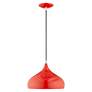 6_Amador 15 3/4" Wide Shiny Red Metal Pendant Light more views