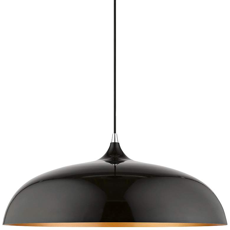 Image 3 Amador 23 3/4" Wide Shiny Black Dome Pendant Light