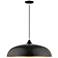 Amador 23 3/4" Wide Shiny Black Dome Pendant Light