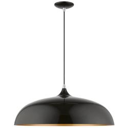 Amador 23 3/4" Wide Shiny Black Dome Pendant Light